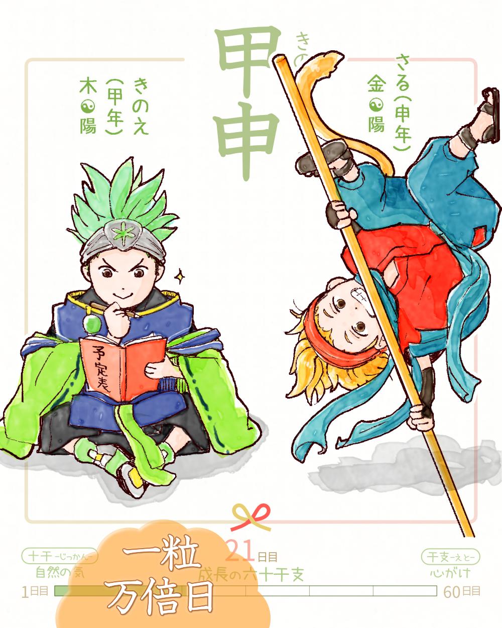 今日は #甲申 (きのえさる)の日 & #一粒万倍日✨