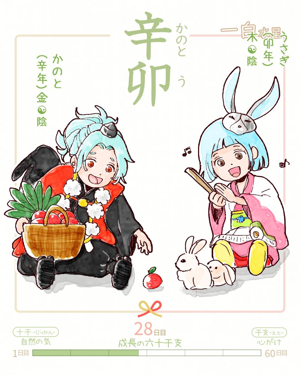 六十干支 卯年,干支  今日は #辛卯 (かのとう)の日 辛 kanoto 卯 u 日本,着物 kanoto-u rokujikkansi 暦 koyomi japanese calender