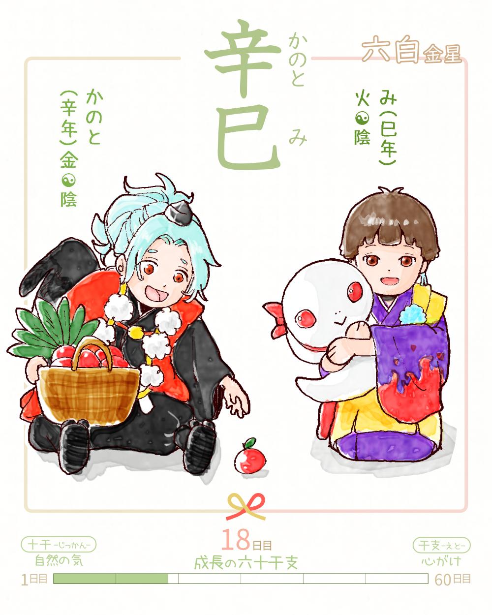 六十干支 巳年   辛巳（かのとみ） 辛 kanoto 巳 mi Japan kanoto-mi rokujikkansi 暦 koyomi japanese calender