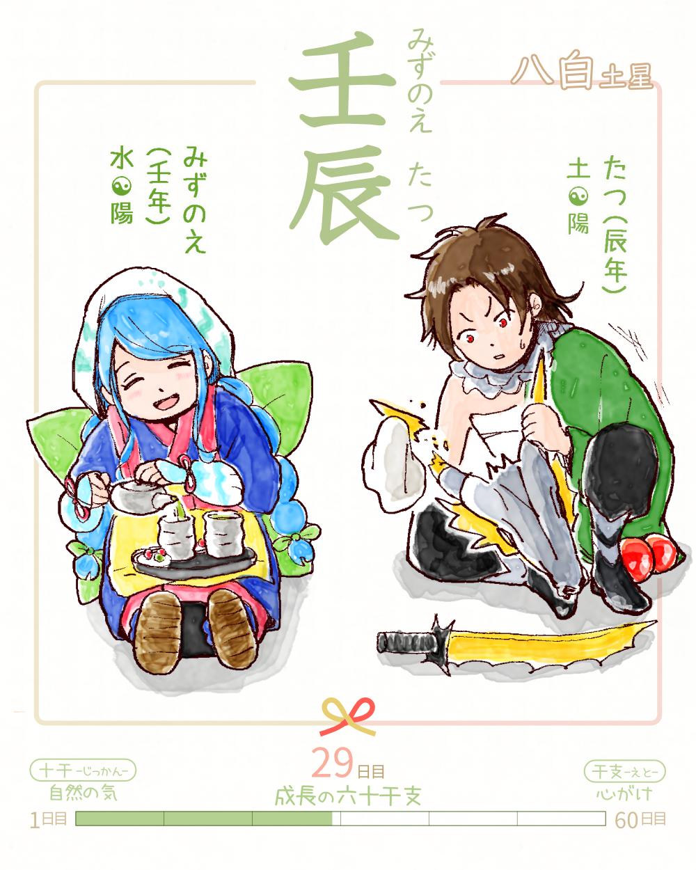 六十干支 辰年   壬辰（みずのえたつ） 壬 mizunoe 辰 tatsu Japan mizunoe-tatsu rokujikkansi 暦 koyomi japanese calender