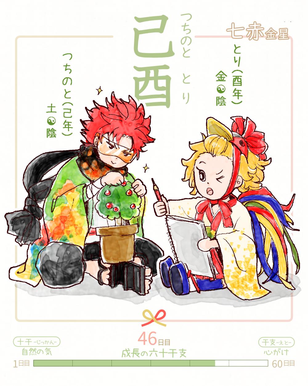 六十干支 酉年   己酉（つちのととり） 己 tsuchinoto 酉 tori Japan tsuchinoto-tori rokujikkansi 暦 koyomi japanese calender